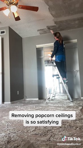 A DIY project turned therapeutic #popcornceilings #diy
