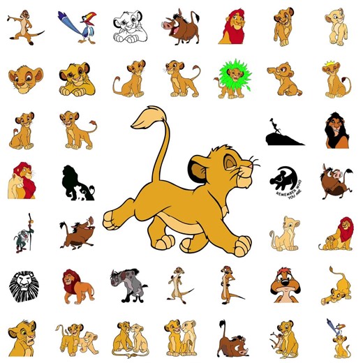 Simba Svg Bundle, Baby Lion King Cut Files, Pumbaa Timon Vector Art, Scar Dxf Design, Jungle Animal Silhouette for Cricut and Print - Etsy