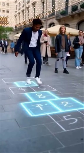 Wait For The Glowing Steps! Shuffle vs Hopscotch ⚡️ #Shorts