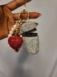 Keychain and Purse Charm. Beautiful Made . Includes Mini Coin Bag and a Red Bubble Heart - Etsy