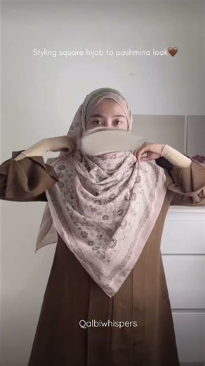 ✨ Full Coverage Hijab Tutorial with Square Hijab | Modest & Elegant Style #modeststyle #hijab