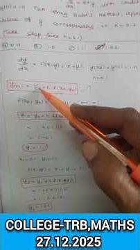 College-TRB, Maths, 27.12.2025, NUMERICAL ANALYSIS Polytechnic trb, Ug trb, PG-TRB, Tnset MATHS