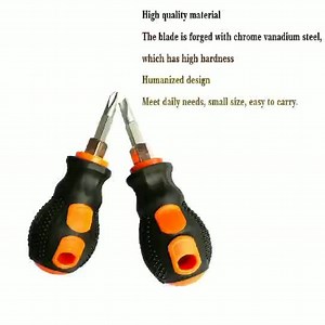 Mini Dual-use Screwdriver Short Handle Screwdriver Small Phillips & Flat Stubby Screwdrivers Repair Tools