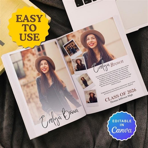 Yearbook Ad Template Canva | Fully Customizable Colors Fonts Backgrounds | Easy to Edit | Editable Digital Download - Etsy