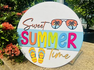 Sweet Summertime Door Hanger,summer Front Door Decor,summer Front Door Sign,summer Welcome Sign,door Ornament,housewarming Gift,summer Decor - Etsy UK