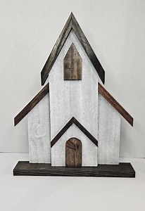 Handcrafted Wooden Church Model: Rustic Home Decor - Etsy