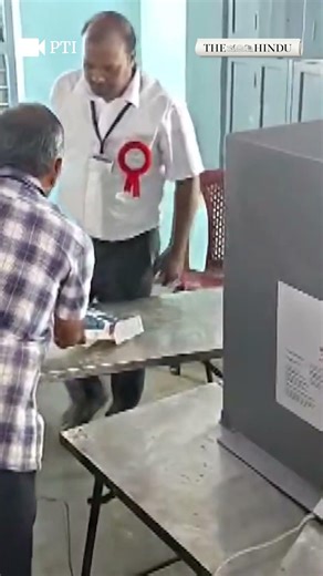 TN Minister K.N. Nehru, others voters wait after technical glitch delays polling in Trichy