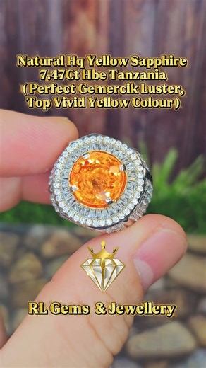 Natural Hq Yellow.Sapphire 7.47Ct Hbe Tanzania #yellowsaphhire #sapphire