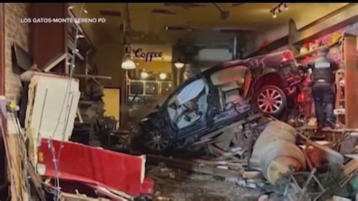 Video: 90-year-old driver crashes into Los Gatos coffee shop