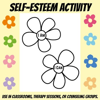 Positive Self-Talk Flower Worksheet – Printable Confidence Builder, Self-Esteem