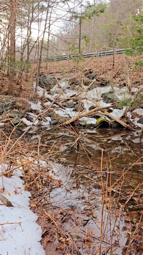 Take a closer look!....Solving the mystery of Chester and Becket Railroad bridge 413 in Chester at the big bend, I went with Russ armed with the old railroad survey and photo of the old railroad bridge. A complete re-route of the Lee Road (then called) now Route 20 and Walker Brook happened in 1893. The one thing I never did was jump the gaurdrail between road and Walker Brook, right there 5 feet from the new road bed was abutments from old bridge 413 and still evidence of the railbed with scatt