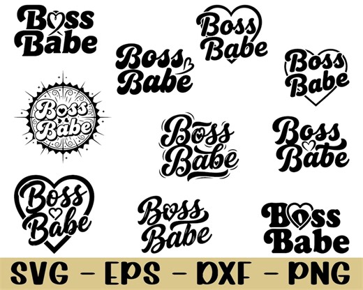 Boss Babe Tipografia Svg, Dxf, Png - Etsy Italia