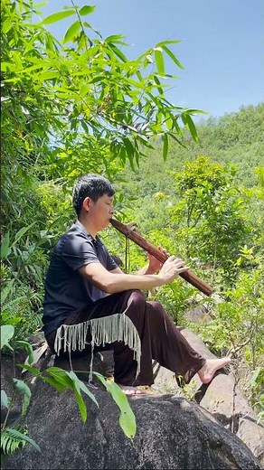 Deep relaxation with native flute music by the waterfall.