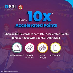 Make your shopping unstoppable with SBI Carnival 5.0. Earn up to 10x bonus points with shopping on SBI Rewardz & 5x bonus points online and in-store with SBI Debit Card. T&C Apply ! Visit: https://rewardz.sbi/ to know more. #SBI #TheBankerToEveryIndian #SBICarnival #SBIRewardz #SBIDebitCard | State Bank of India