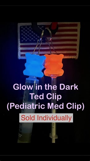 https://www.etsy.com/shop/REAPERSolutions. The Glow in the Dark Ted Clip is our new pediatric Med Clip for dark environments. Same quality and function as The Med Clip with a cute Teddy Bear design. #pediatrics #pediatricnurse #pediatriciansoftiktok #emergency #er #ems #icu #flight #fire #firstresponders #rescue #healthcare #nurse #paramedic #criticalcare #syringe #holder #gift #medication #medclip #etsy #emt #nvg #glowinthedark #nightvision #night #dark #medclip