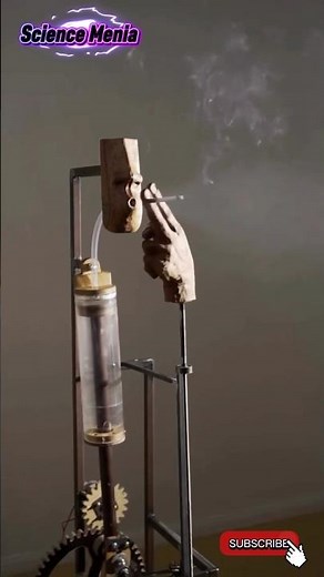 Mechanical Art 🎨💥 #SmokingMachine #KineticSculpture #MechanicalArt #WoodenArt #CreativeMachine