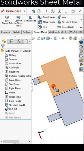 How to use sketched bend in solidowrks sheet metal