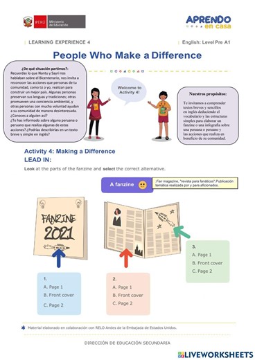 Activity 4: Making a Diference worksheet