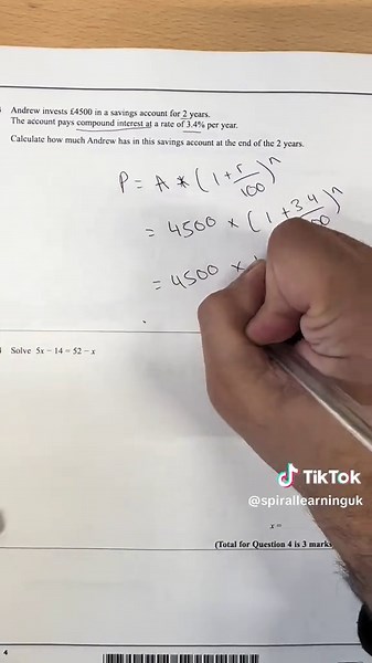 COMPOUND INTEREST MADE EASY! #maths #learnontiktok
