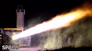 SpaceX's raptor engine during a 15 degree gimbal test fire