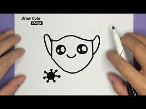 HOW TO DRAW A CUTE MASK, DRAWING MASK, STEP BY STEP, DRAW CUTE THINGS