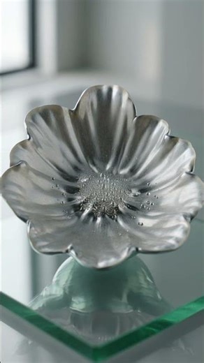 The Mercury Flower Blooms and Retracts🌹 | Liquid Metal ASMR #flower #metal #satisfying #zen #shorts