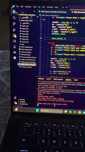 Building my own structural analysis calculator part 7 #structuralengineering #steeldesign