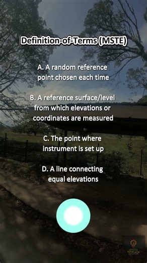 CELE/PRC Surveying | Datum Definition MCQ | Elevation & Coordinate Reference #shorts