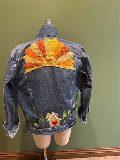 Quilted Appliquéd Jean Jacket - Etsy