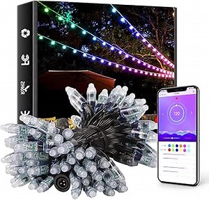 ELlight Outdoor String Lights 39ft 100LED, Dream Color Christmas Lights with APP, Waterproof Color Changing LED String Lights for Wedding Party