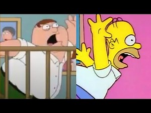 Homer and Peter fall down the stairs but their voices have swapped