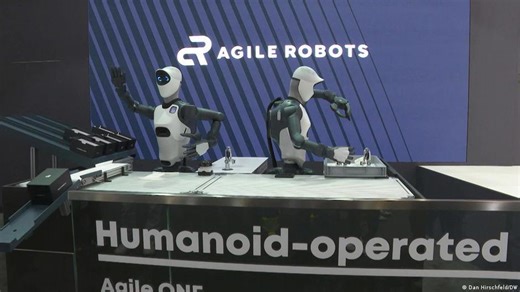 Humanoid robots steal the show at German trade fair