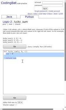 🧮 CodingBat – Python - Logic2 - 03 lucky_sum