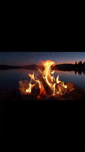 Gentle Embers by the Water 30 Sec 🔥 #ASMR #SleepSounds #RelaxingFire