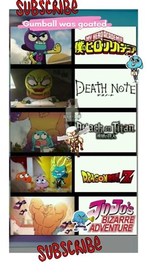 Amazing world of gumball adaptations of anime #anime #animeshorts #fyp