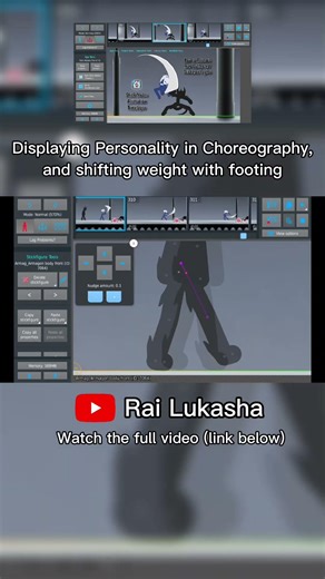 Conveying personality in choreography and footing in stickman fight animations in Stick Nodes