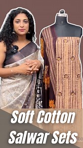 Soft Cotton Salwar Sets With Unique Cutwork Patterns SW1206 - https://aham.store/products/soft-cotton-salwar-sets-with-unique-cutwork-patterns-sw1206 | Aham Designer Boutique