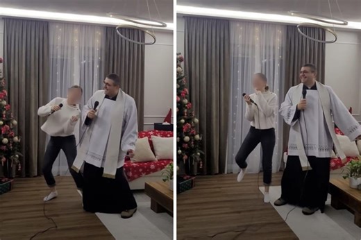 Co za sceny na kolędzie. Niesie się nagranie z księdzem