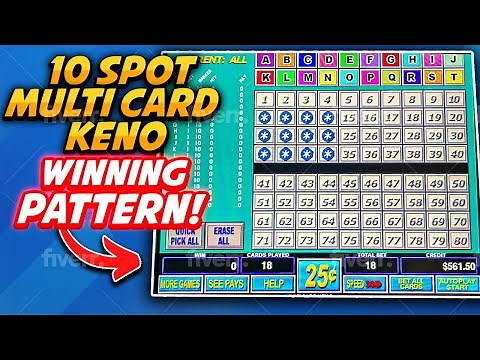 10 Spot Multi Card Keno Winning Pattern