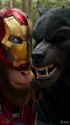 Iron Monkey vs. Bat-Bear! generated #aishorts #batman #ironman #avengers