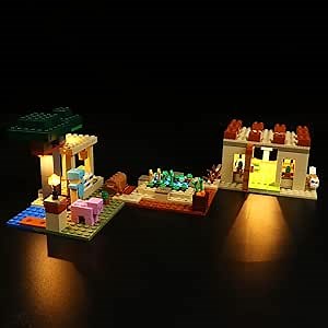 BrickBling LED Light Compatible with Lego Minecraft Villager Raid 21160 Building Toy, Lighting Kit Compatible with Lego 21160-Lights Only, No Model