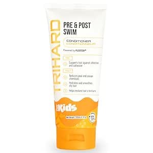 TRIHARD Kids Swim Conditioner, Chlorine Defense Pre and Post Swim Hair Protection from Chlorine, Saltwater, and Hard Water Chemicals, Hydrating Children’s Conditioner for Pool and Ocean
