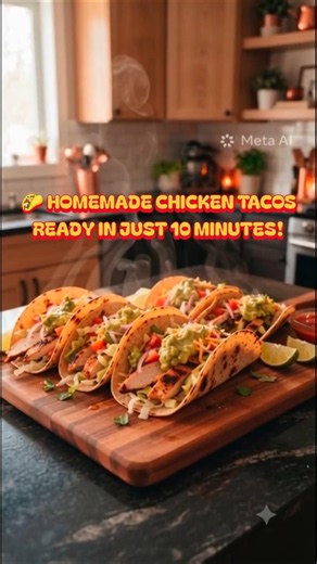 🌮 Easy Chicken Tacos Recipe | Homemade Chicken Tacos in Just 10 Minutes! #Shorts #tacos #recipe