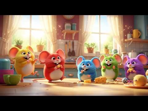 Five Little Mice Squeak Squeak Squeak | Fun Animal Song & Counting Rhyme