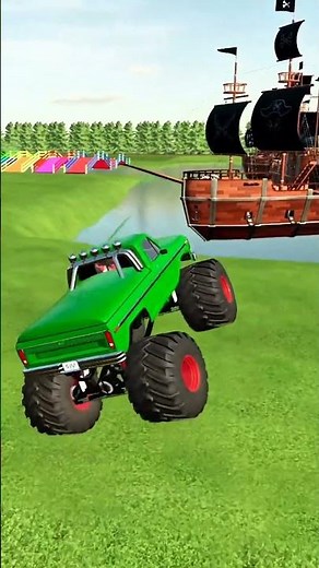 ULTIMATE Monster Truck Eye POV 🚛🔥 Crazy Extreme Obstacle Run #shorts #monstertruck