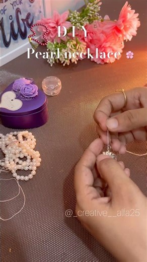 D I Y pearl necklace #diycrafts #diy #pearlnecklaceset