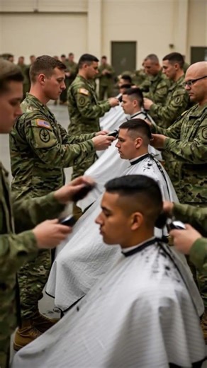#DreamTrackAI Haircuts, uniform distribution, soldiers learning basic rules and respect.”#armylife