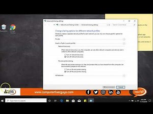 How to turn on Manage Advanced Sharing Settings
