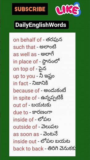 Daily English Words in Telugu | Day 172 | Learn Spoken English Fast"#shorts #english #ytshorts