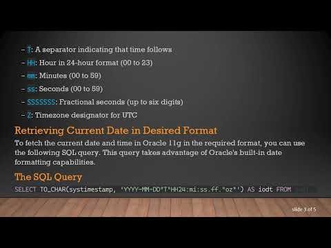 How to Fetch Current Date in the yyyy-MM-ddTHH:mm:ss:SSSSSSSZ Format in Oracle 11g